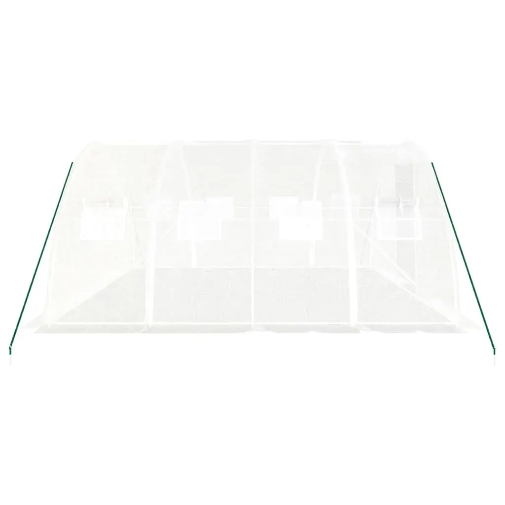 Greenhouse White 4x4x2m Steel Frame PE Cover UV Resistant Weather Resistant Garden Plant House