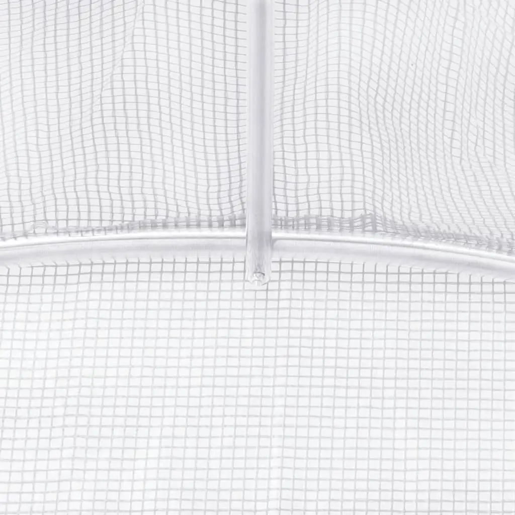 Greenhouse White 4x4x2m Steel Frame PE Cover UV Resistant Weather Resistant Garden Plant House