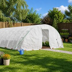 Greenhouse 40 m² Steel Frame White 8x5x2.3 m Garden Plant House Portable