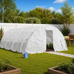 Greenhouse Steel Frame White 10x5x2.3m 50 m² Garden Plant House Shelter