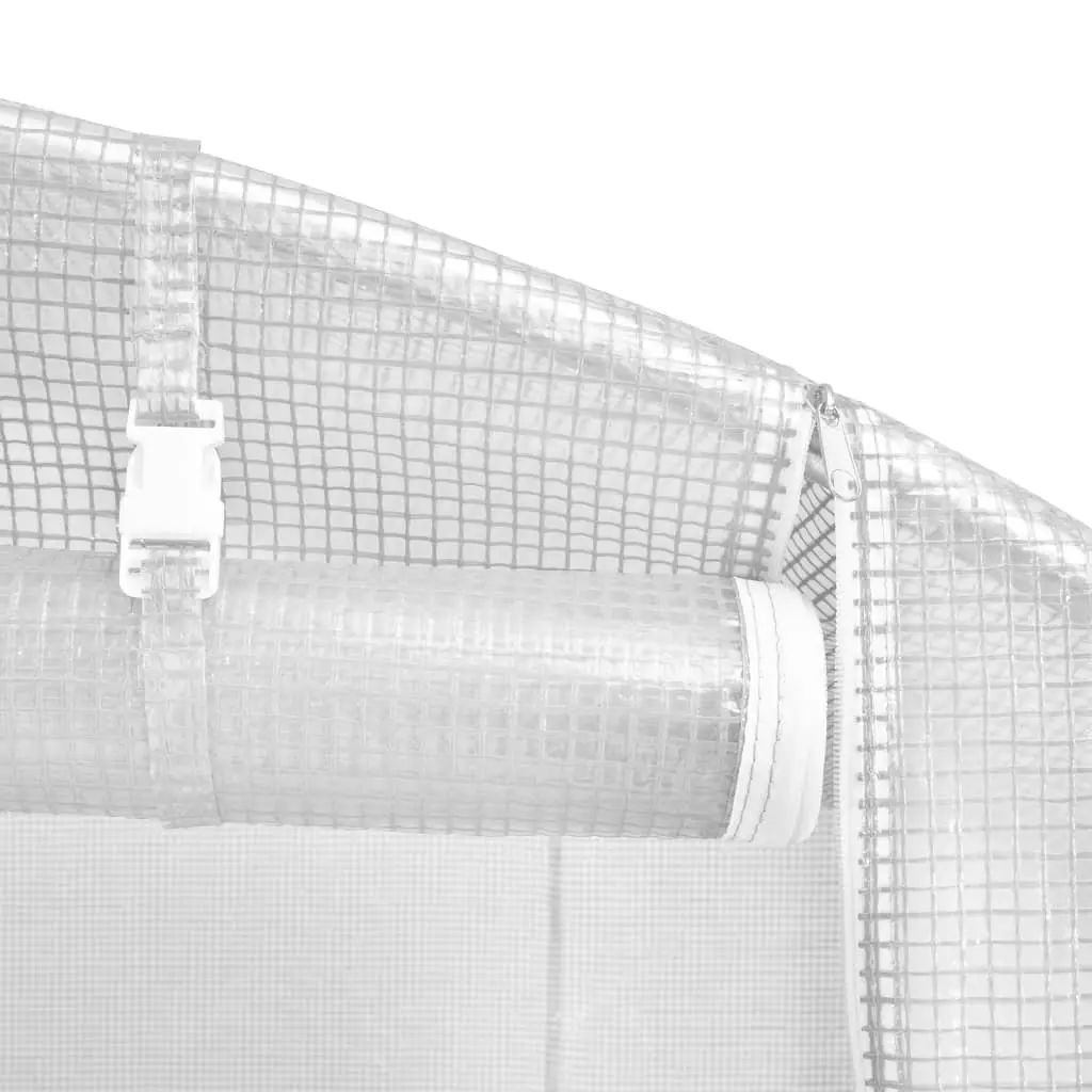 Greenhouse White 10x5x2.3m Steel Frame PE Cover Durable Weather Resistant Garden Plant House