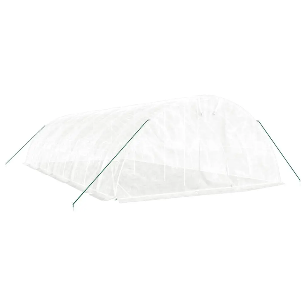 Greenhouse White 10x5x2.3m Steel Frame PE Cover Durable Weather Resistant Garden Plant House