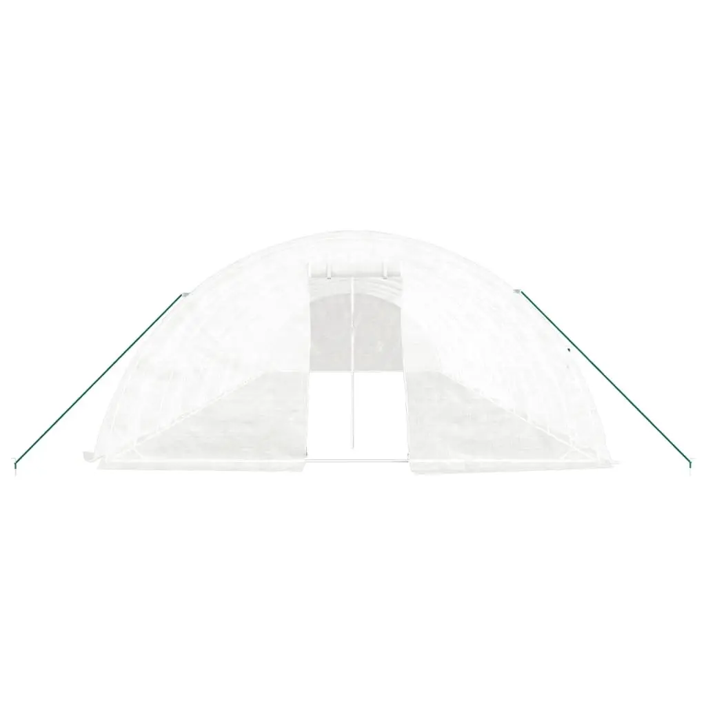 Greenhouse White 14x5x2.3m PE Cover Steel Frame Roll-up Door