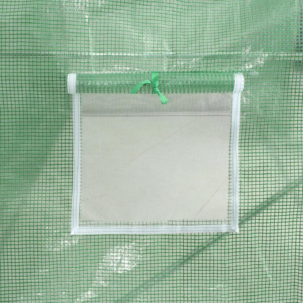 Greenhouse Green 22x6x2.85m Steel Frame PE Cover Zippered Door Roll-Up Windows