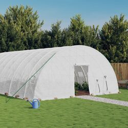 Greenhouse 48 m² White Steel Frame Garden Plant House 8x6x2.85m Outdoor