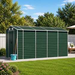 Green Garden Shed 191x385x198cm