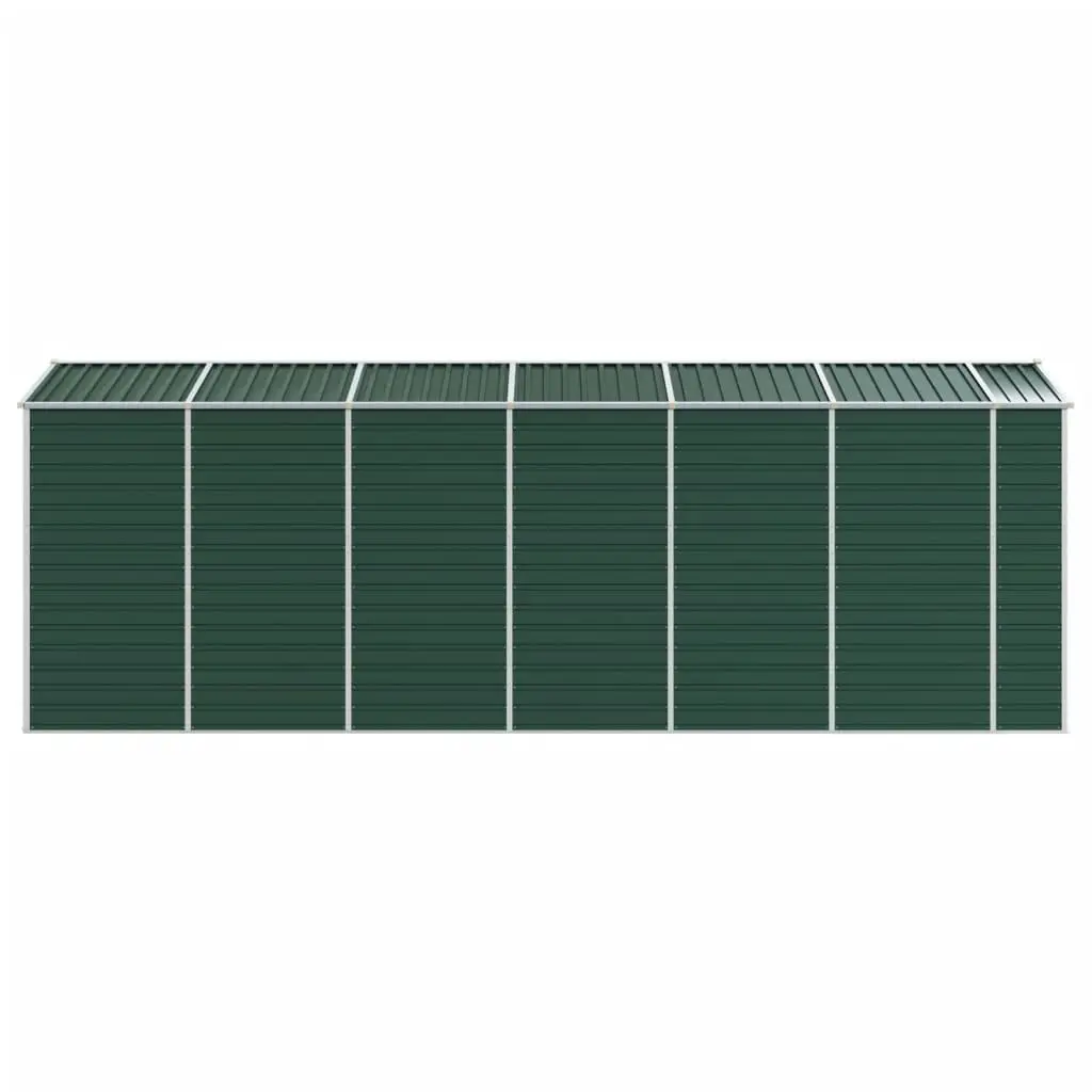 Garden Shed Green 191x555x198 cm Galvanised Steel Construction Ample Storage Space