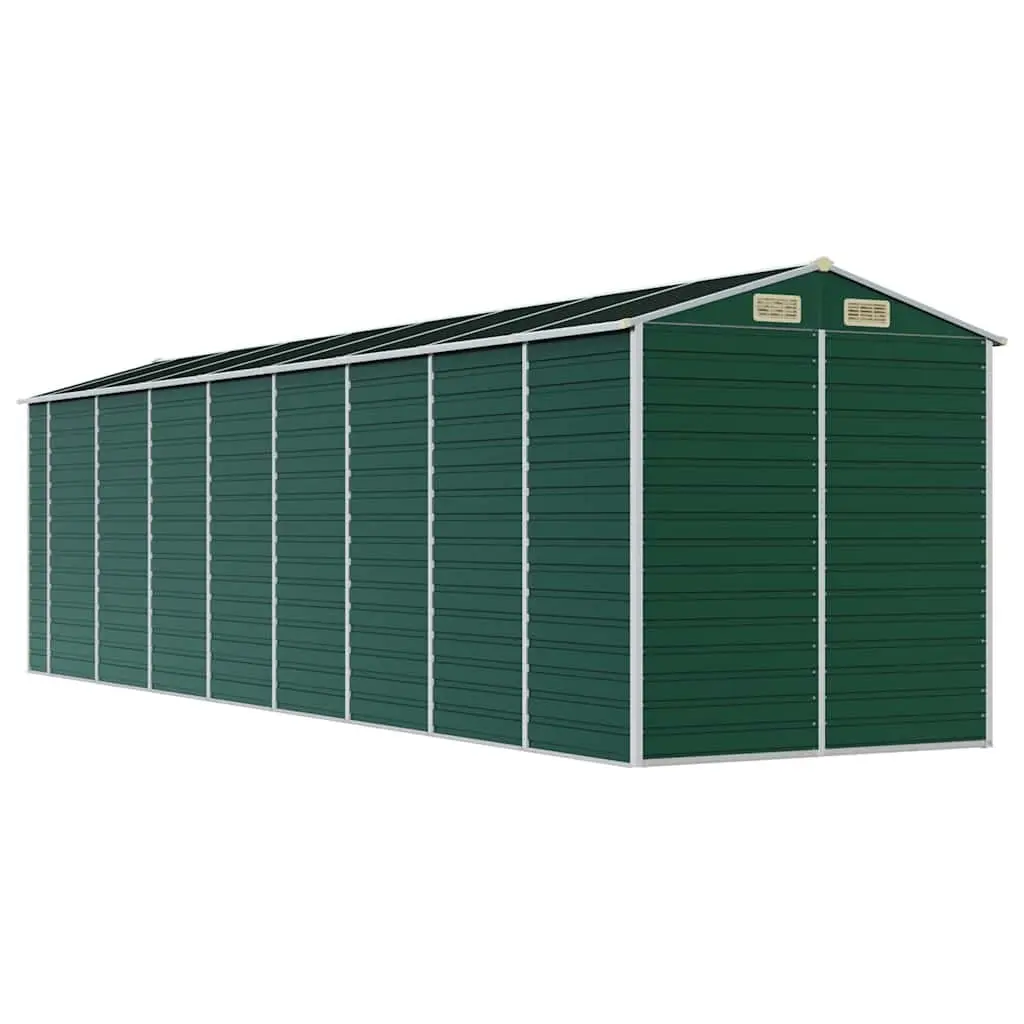 Garden Shed Green 191x725x198cm Galvanised Steel Outdoor Storage Tool House