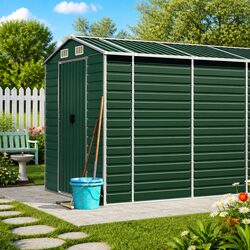 Garden Shed 191x810x198 cm in Green