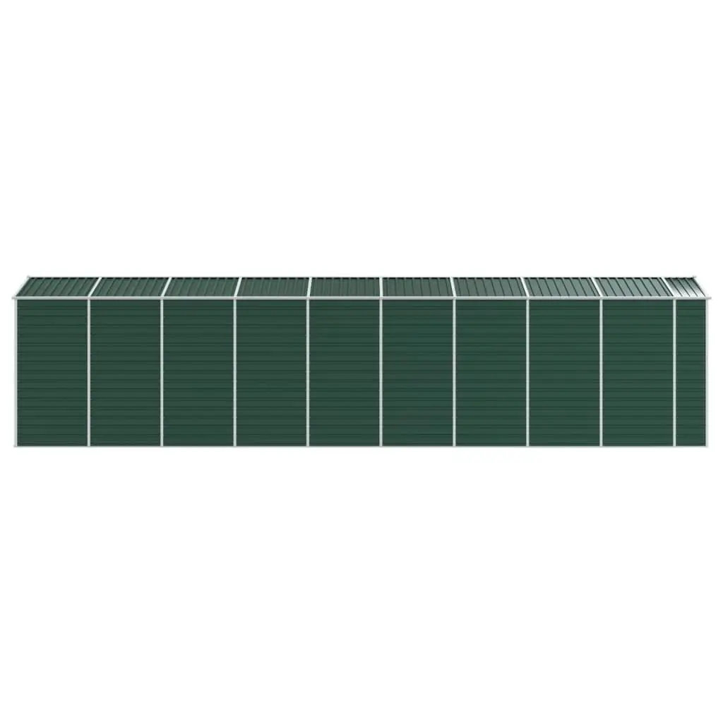 Galvanised Steel Garden Shed Green 191x198x810 cm Outdoor Tool Storage with Ventilation and Sloping Roof