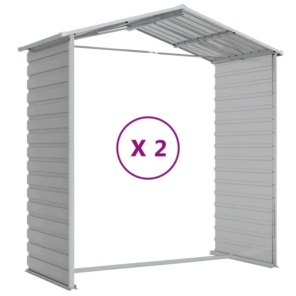Garden Shed Grey Galvanised Steel 191x215x198cm Durable Outdoor Storage Tool House