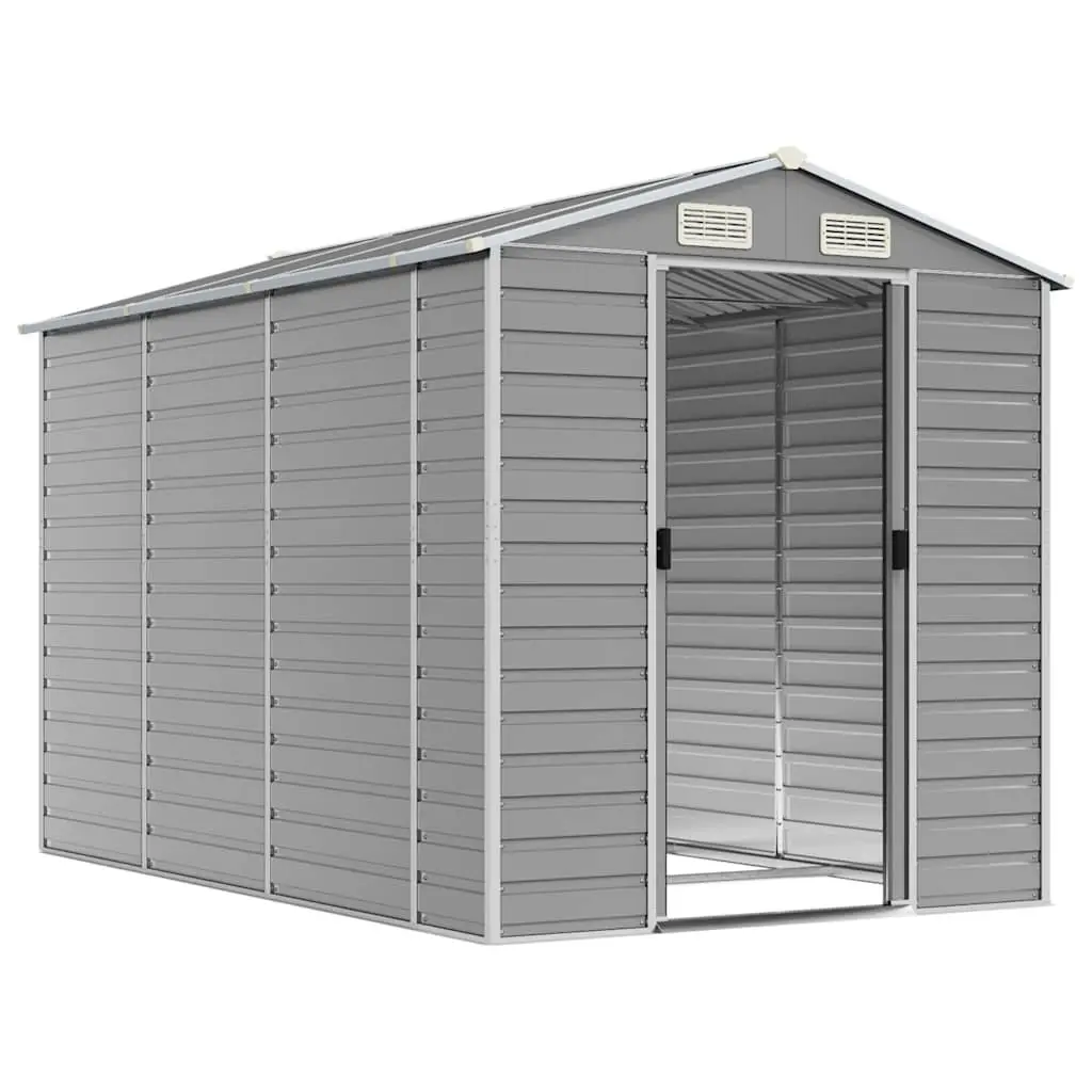 Garden Shed Grey Galvanised Steel 191x300x198cm Outdoor Storage Tool House