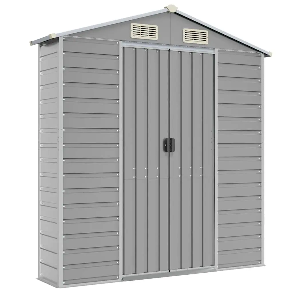 Garden Shed Grey Galvanised Steel 191x300x198cm Outdoor Storage Tool House