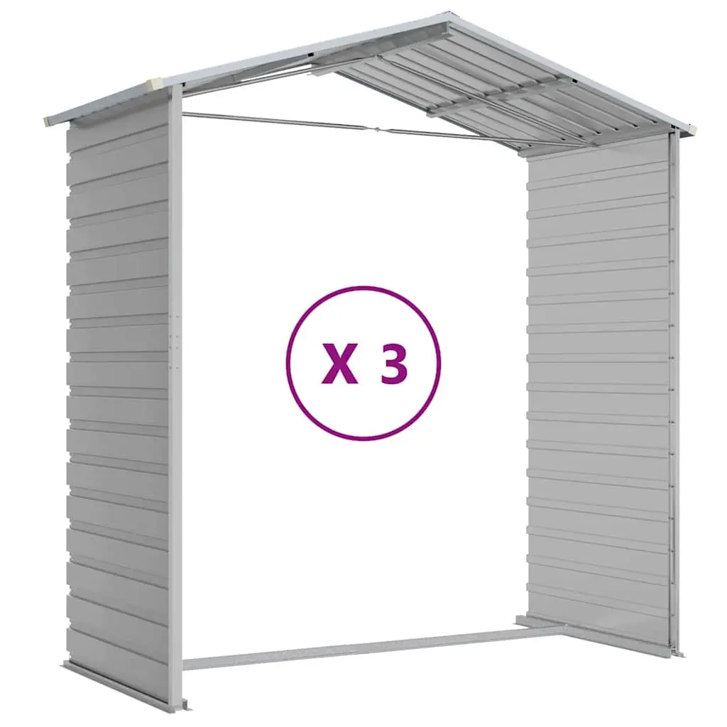 Garden Shed Grey Galvanised Steel 191x300x198cm Outdoor Storage Tool House