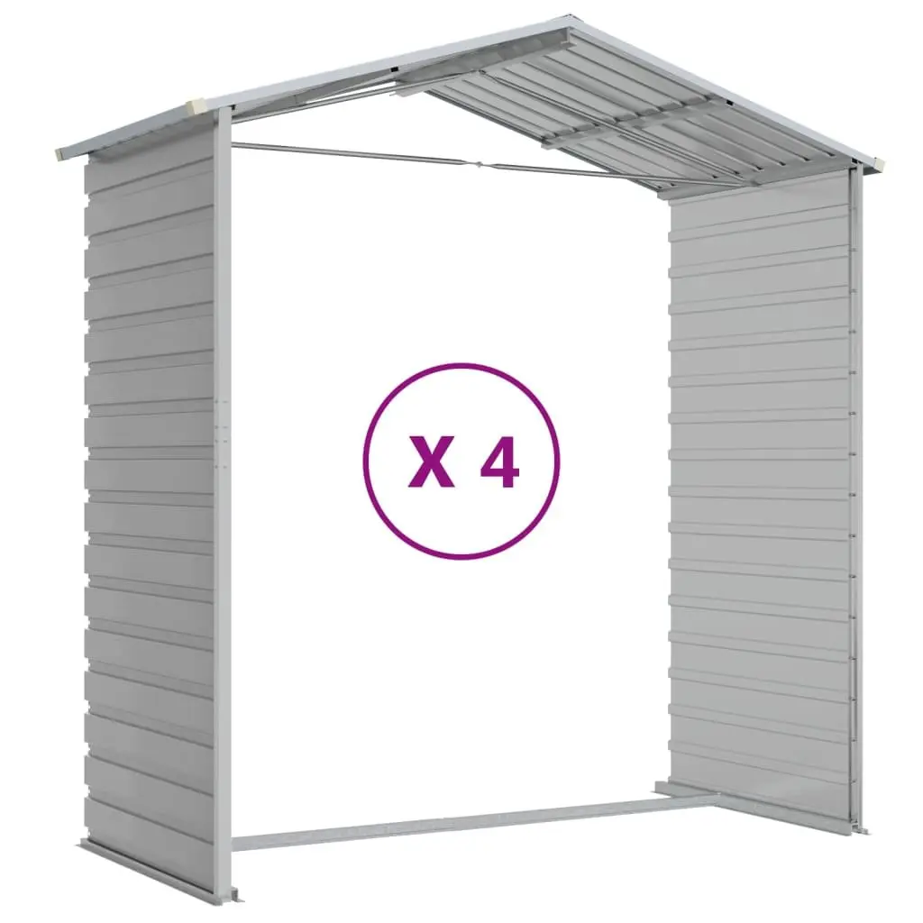Garden Shed Grey Galvanised Steel 191x385x198cm Durable Outdoor Storage Tool House