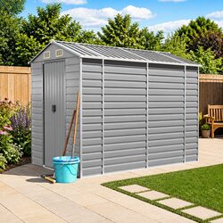 Grey Metal Garden Shed