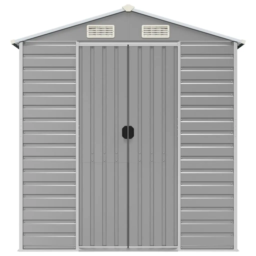 Garden Shed Grey Outdoor Storage Galvanised Steel Tool House Backyard