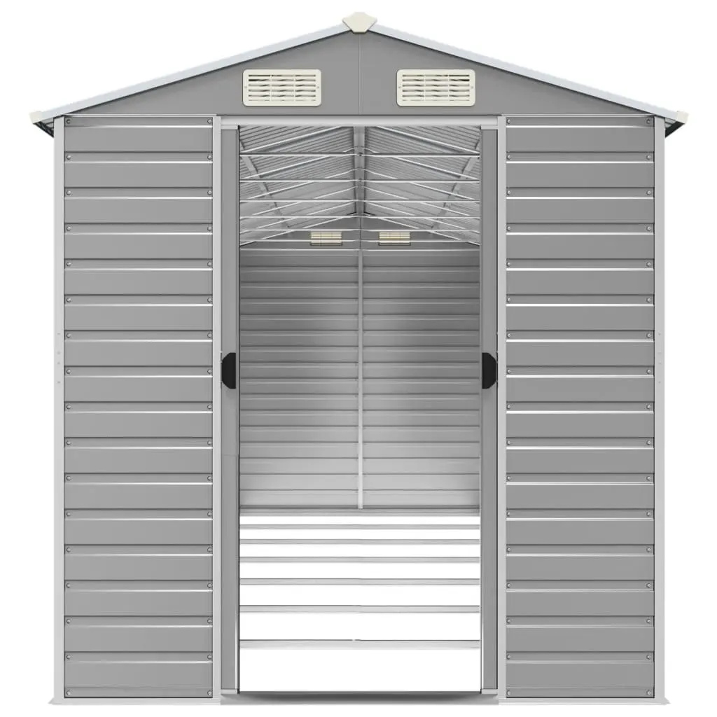 Garden Shed Grey 191x640x198 cm Galvanised Steel Outdoor Storage Tool House