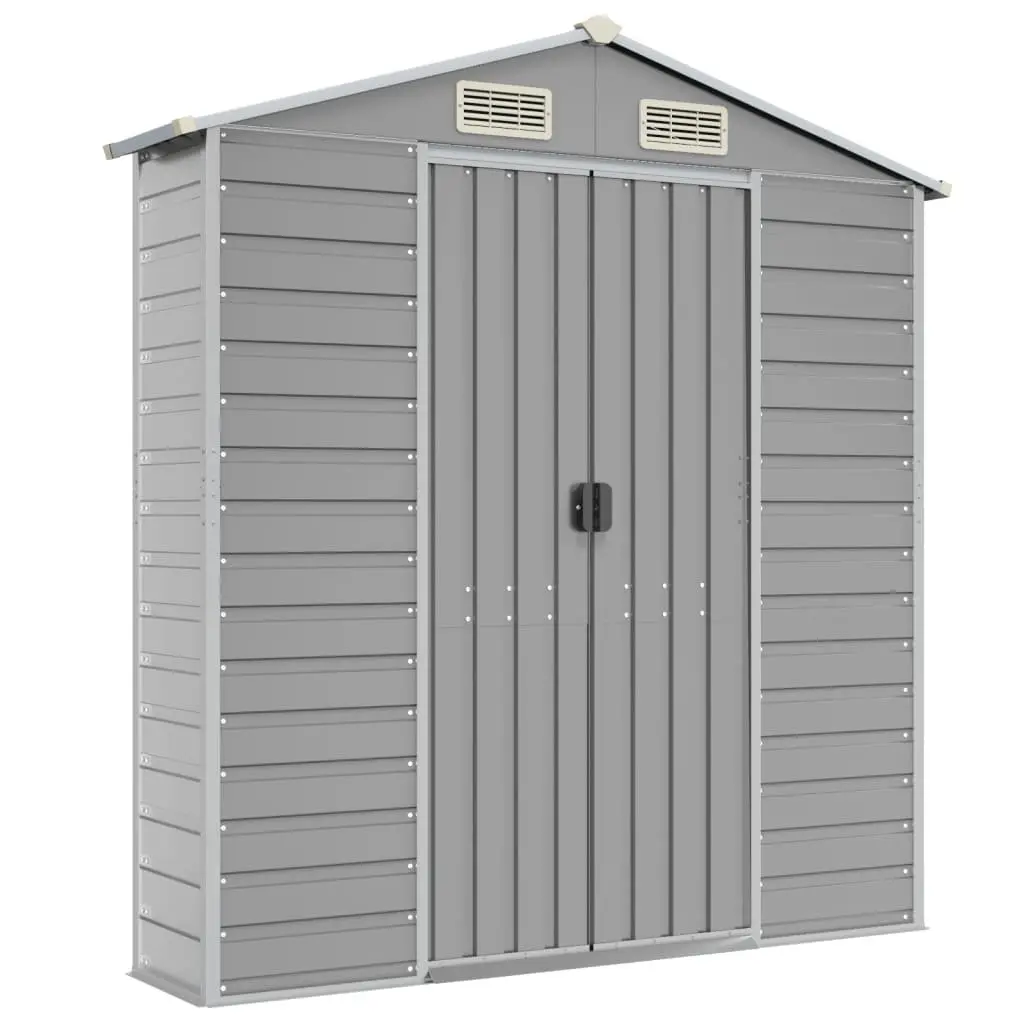 Garden Shed Grey 191x640x198 cm Galvanised Steel Outdoor Storage Tool House