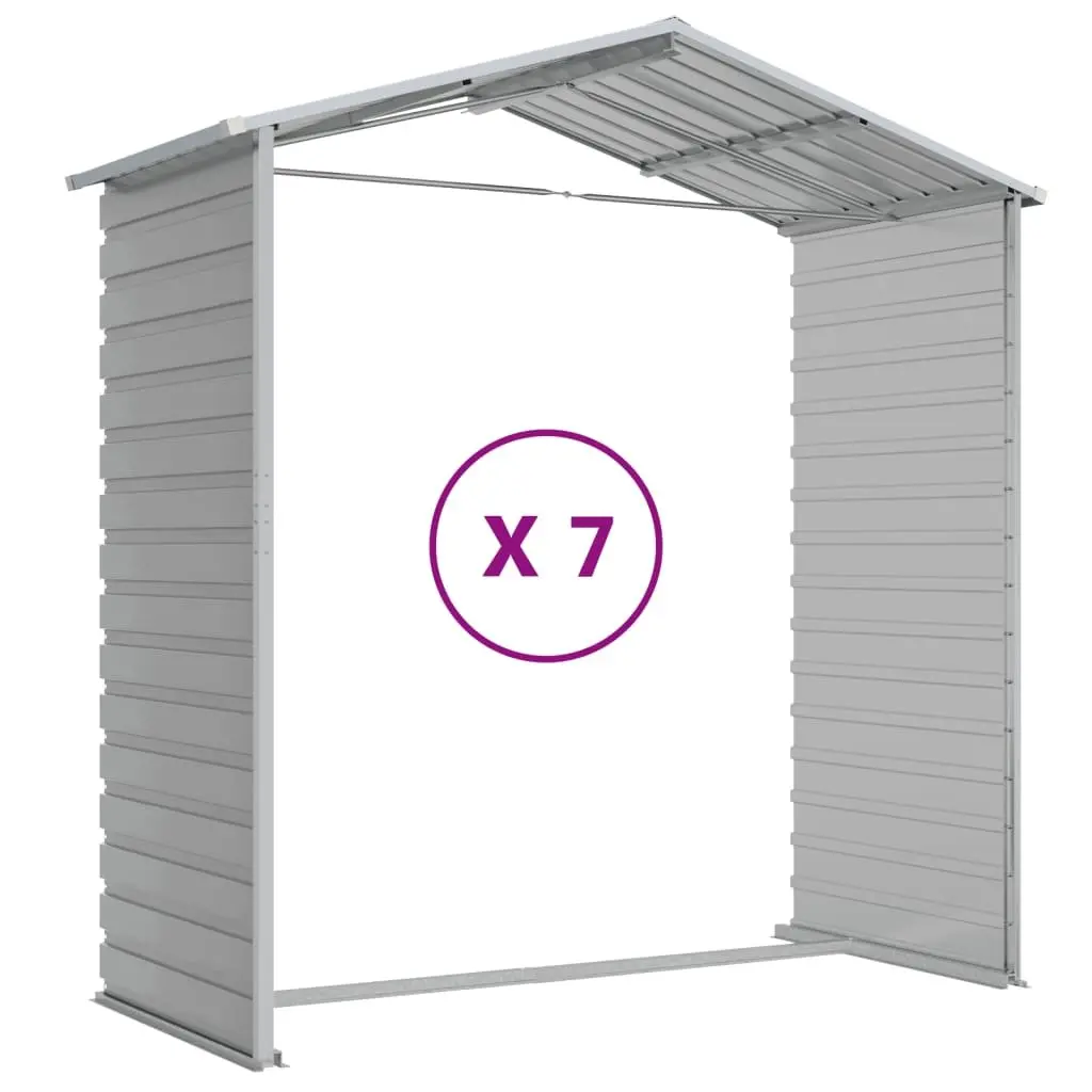 Garden Shed Grey 191x640x198 cm Galvanised Steel Outdoor Storage Tool House