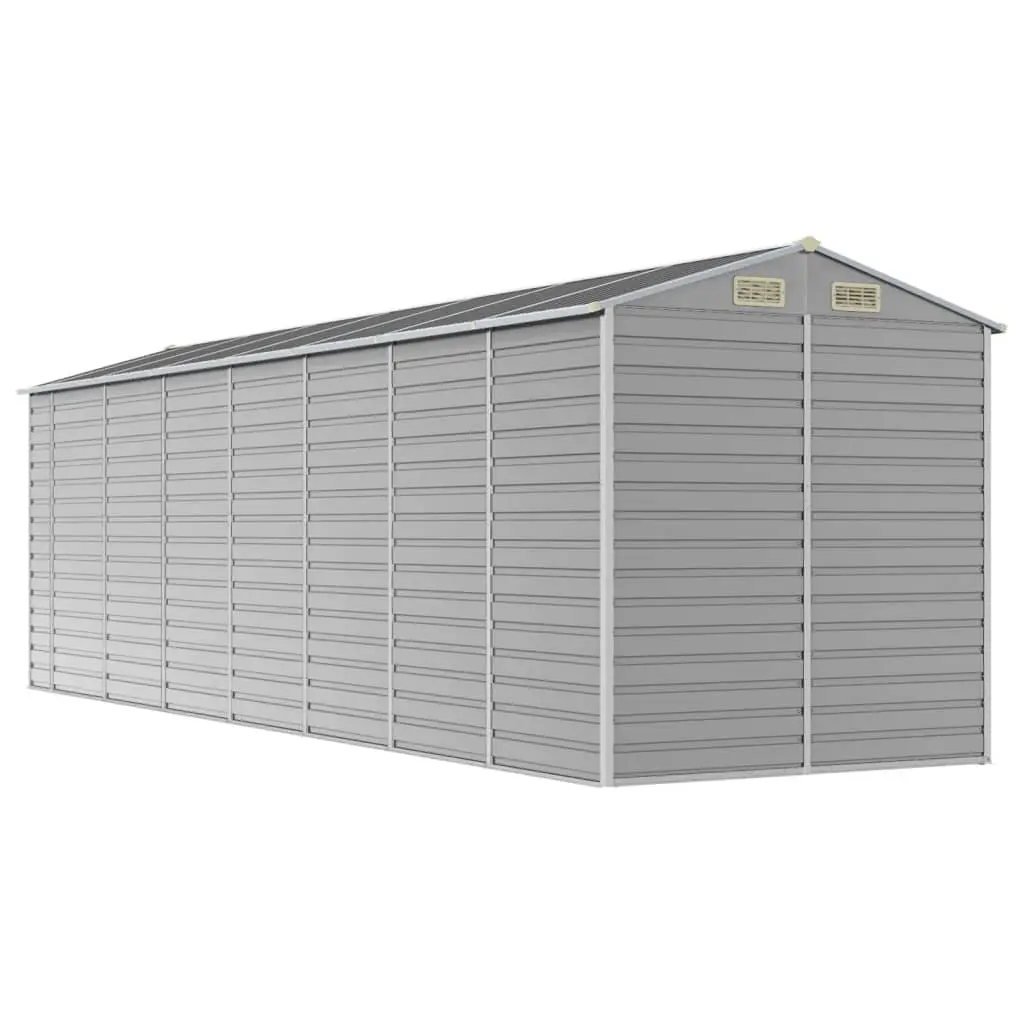 Garden Shed Grey 191x640x198 cm Galvanised Steel Outdoor Storage Tool House