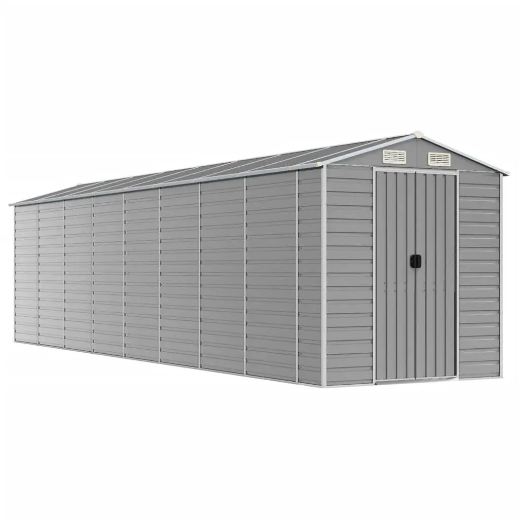 Garden Shed Grey Metal Galvanised Steel 191x725x198 Outdoor Storage Tool House