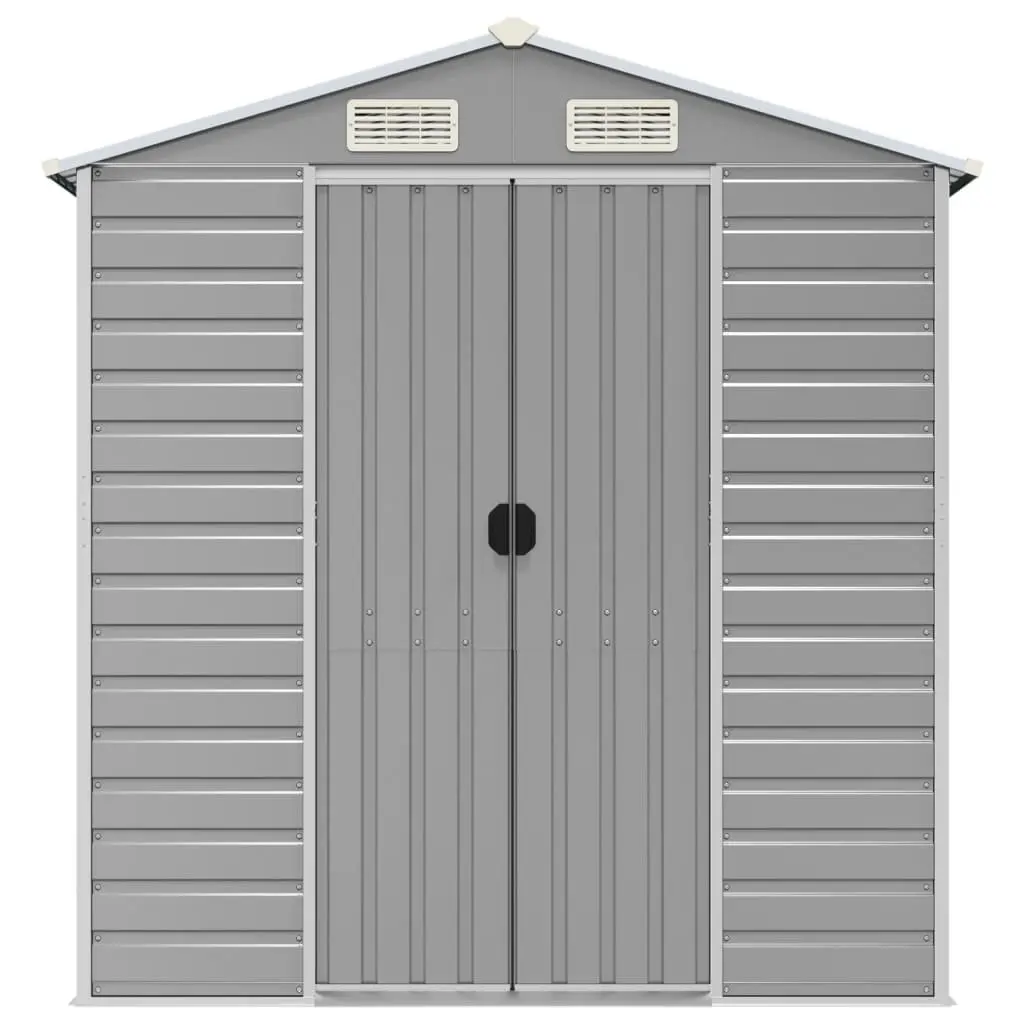 Garden Shed Grey Metal Galvanised Steel 191x725x198 Outdoor Storage Tool House