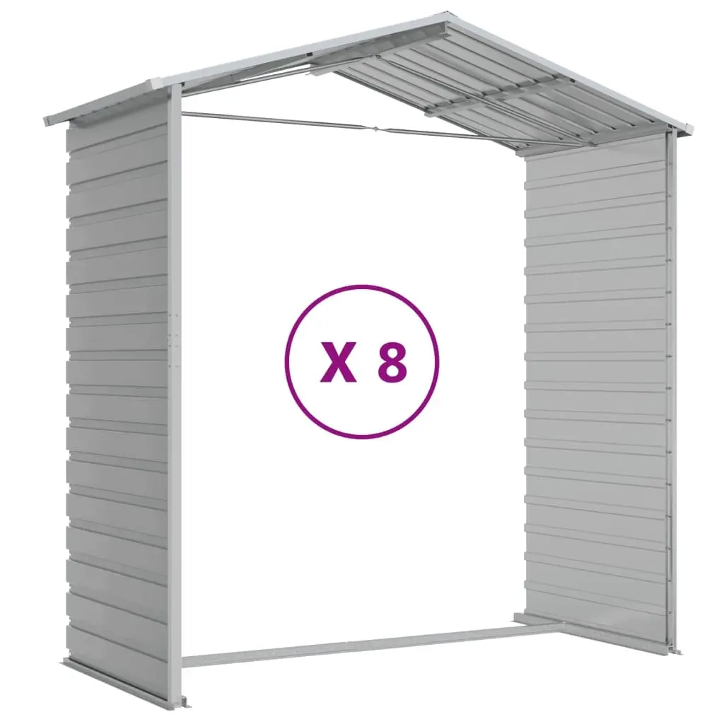 Garden Shed Grey Metal Galvanised Steel 191x725x198 Outdoor Storage Tool House