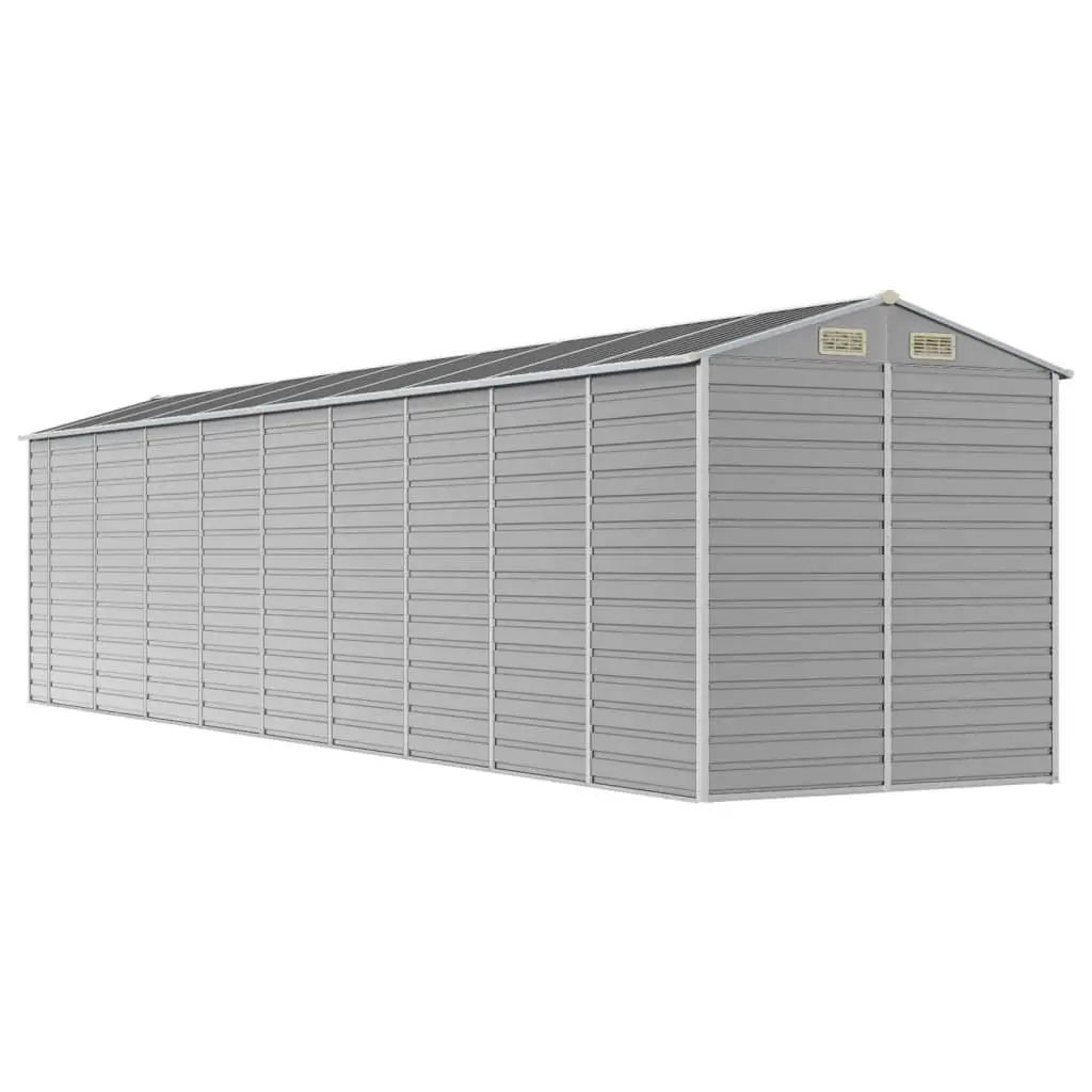 Garden Shed Grey Outdoor Storage Galvanised Steel 191x810x198 cm Backyard