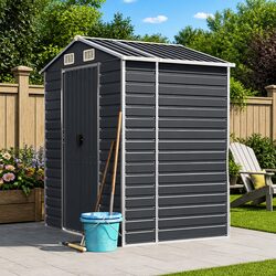 Compact Anthracite Garden Shed 191x130x198 cm for Storage