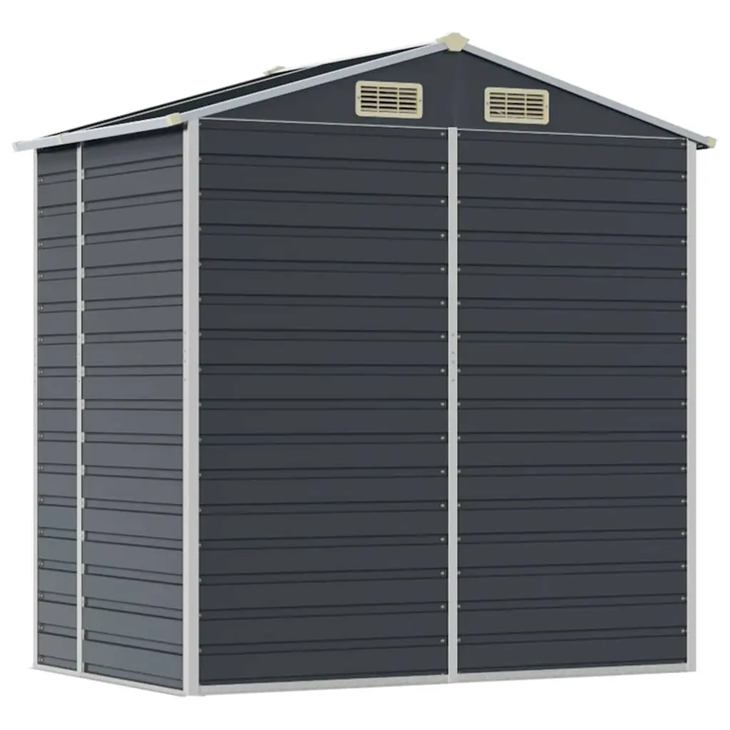 Garden Shed Anthracite 191x130x198 cm Galvanised Steel Outdoor Storage Structure