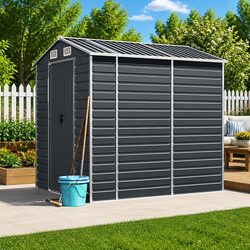 Concise Garden Shed Features - Anthracite Metal Storage