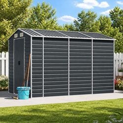 Compact Anthracite Garden Shed 191x300x198 cm