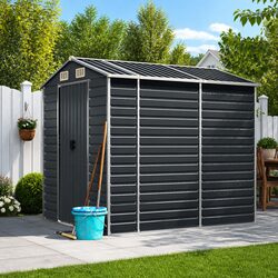 Sturdy Anthracite Garden Shed for Outdoor Storage Needs