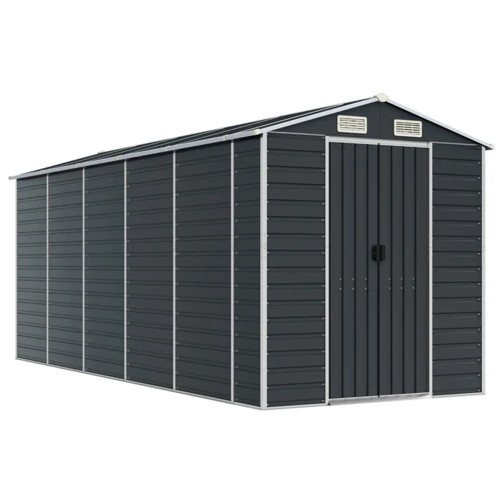 Garden Shed Anthracite 191x470x198 cm Metal Storage Outdoor Tools Equipment