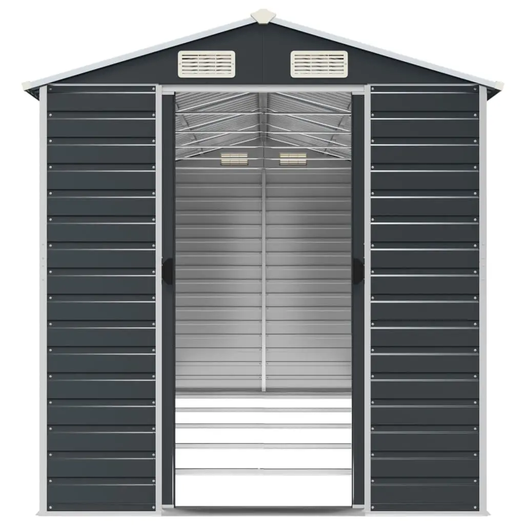 Garden Shed Anthracite 191x470x198 cm Metal Storage Outdoor Tools Equipment