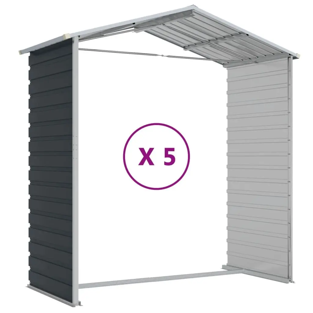 Garden Shed Anthracite 191x470x198 cm Metal Storage Outdoor Tools Equipment