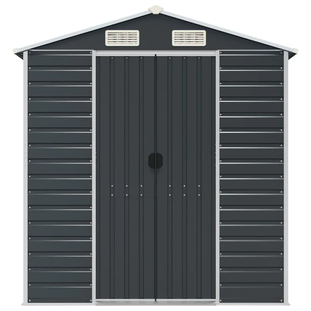 Garden Shed Anthracite Galvanised Steel Outdoor Storage Tool House 191 x 555 x 198 cm