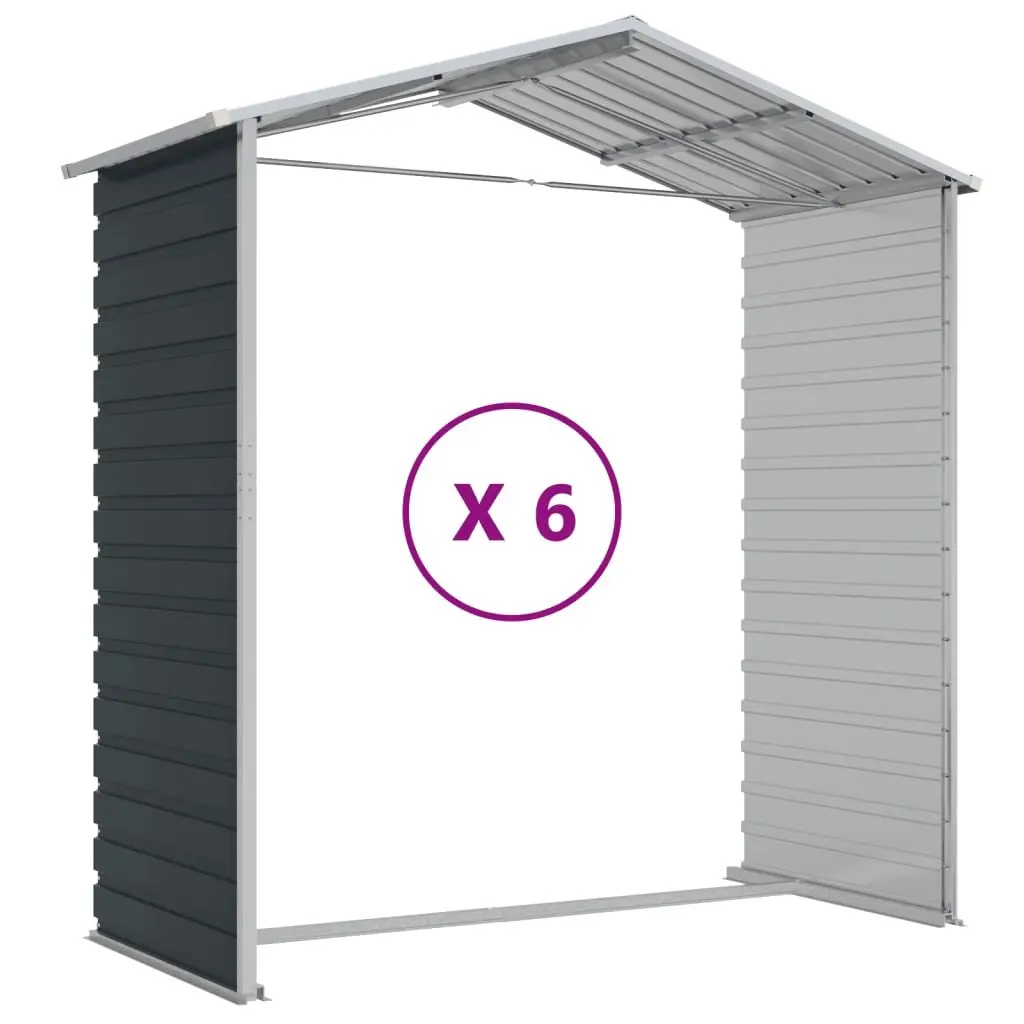 Garden Shed Anthracite Galvanised Steel Outdoor Storage Tool House 191 x 555 x 198 cm