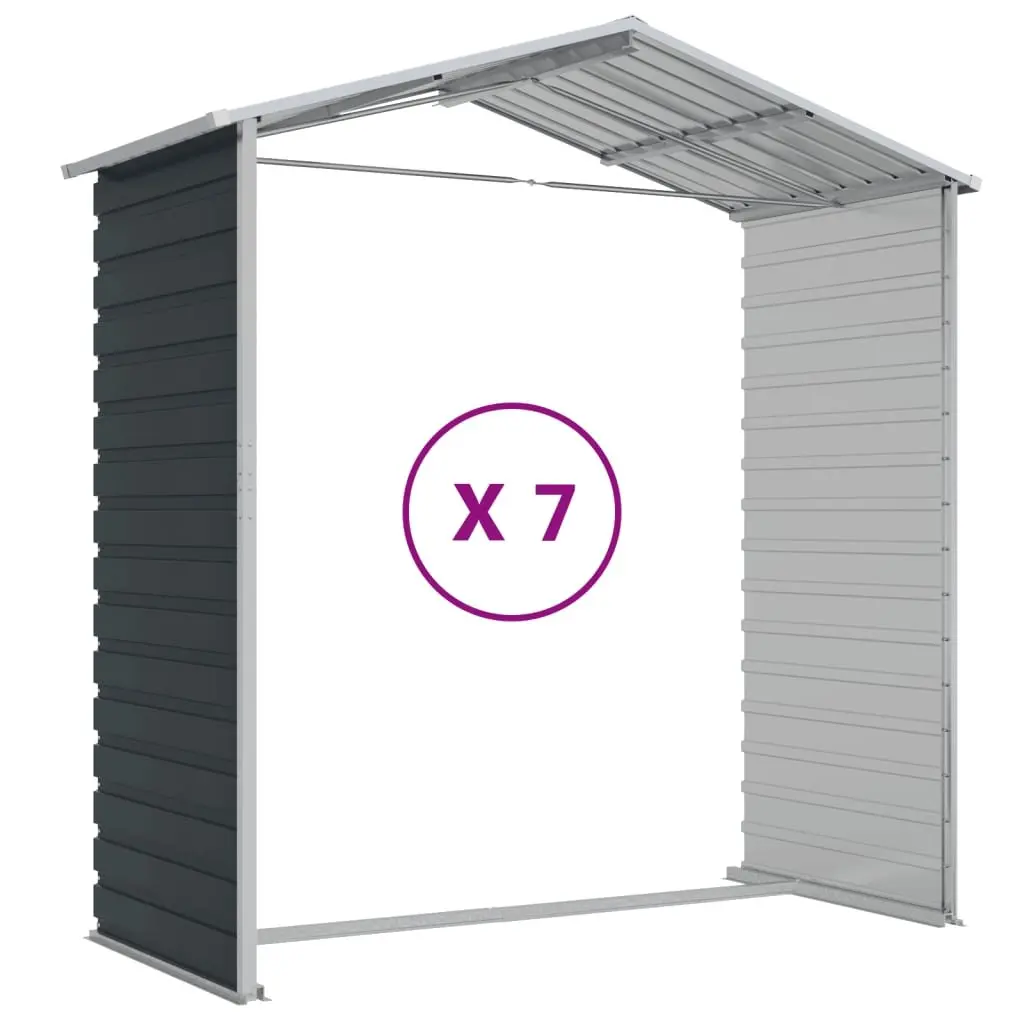 Garden Shed Anthracite 191x640x198cm Galvanised Steel Outdoor Storage Tool House