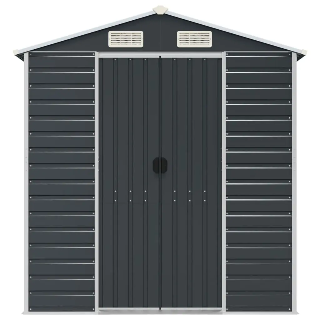 Garden Shed Anthracite 191x810x198 cm Galvanised Steel Outdoor Storage Tool