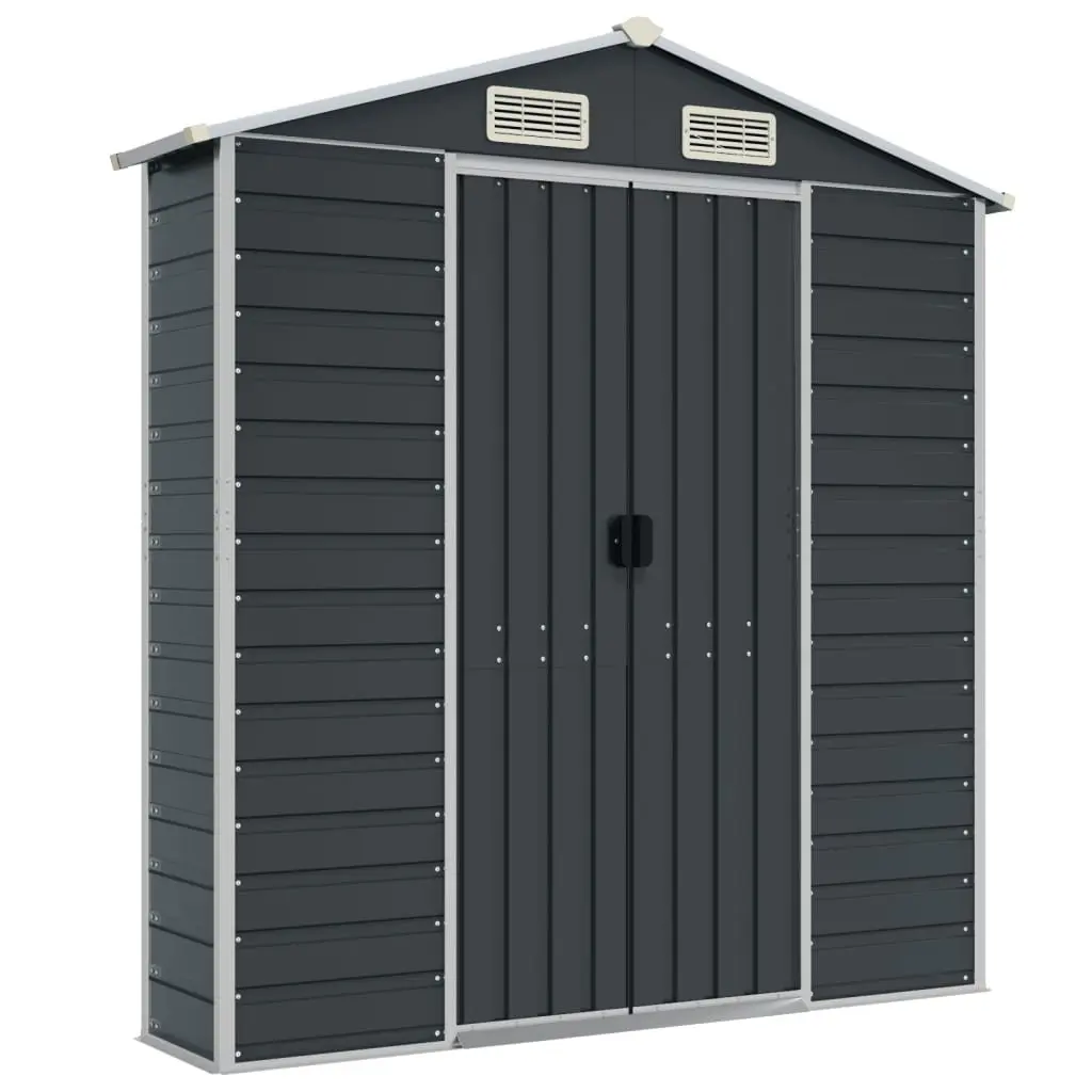 Garden Shed Anthracite 191x980x198cm Galvanised Steel Outdoor Storage Tool House