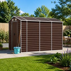 Compact Brown Garden Shed 191x300x198cm for Tools