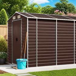 Compact Brown Garden Shed - Reliable Outdoor Storage