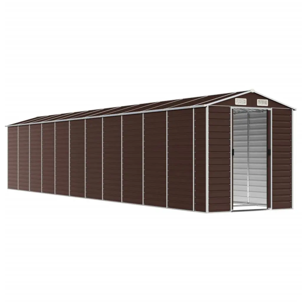 Garden Shed Brown Galvanised Steel Outdoor Storage Tool House 191x980x198cm