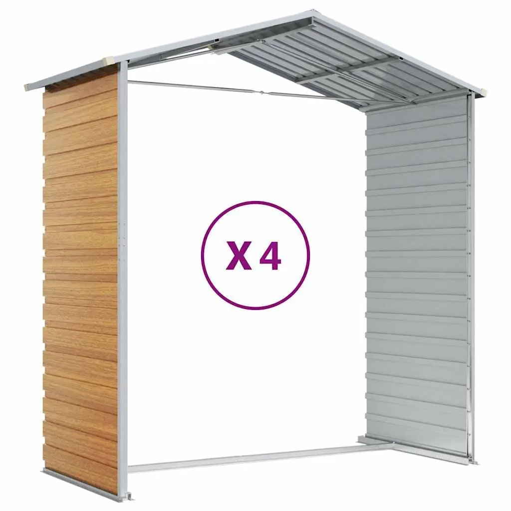 Garden Shed Brown Outdoor Storage Metal Tool House Galvanised Steel Structure