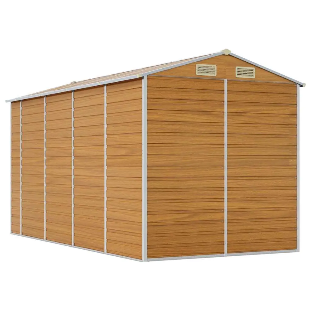 Garden Shed Brown Outdoor Storage Metal Tool House Galvanised Steel Structure