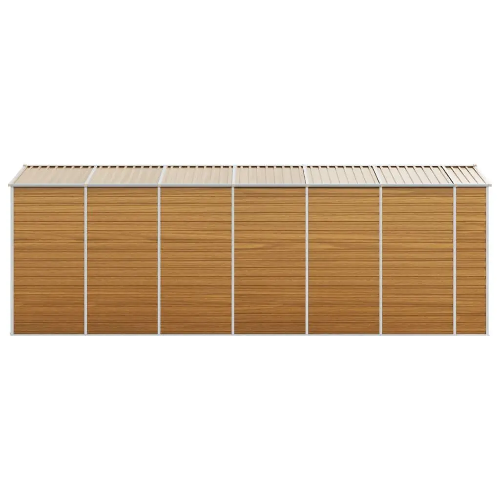 Garden Shed Brown Galvanised Steel 191x555x198 cm Robust Outdoor Storage