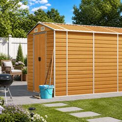 Brown Galvanised Steel Garden Shed