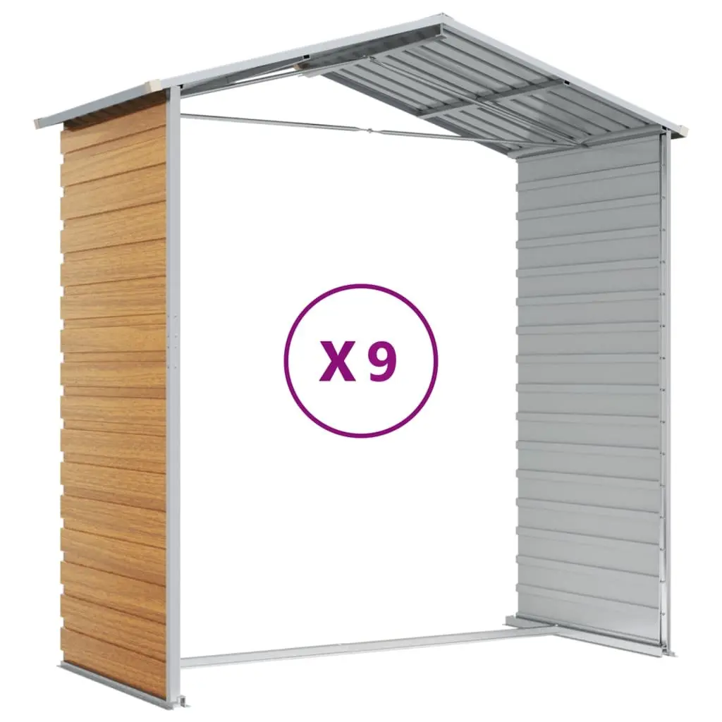 Garden Shed Brown Galvanised Steel Outdoor Storage Tool House 191 x 810 x 198 cm